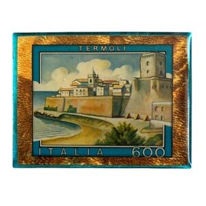 Vintage Termoli Italy Souvenir Stamp Brooch Pin